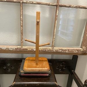 Vintage wood tree mug rack